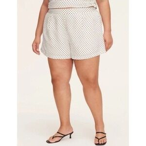 Women's Mini‎ Polka Dot Linen Flared High Rise Shorts kate spade Target 2X Lined